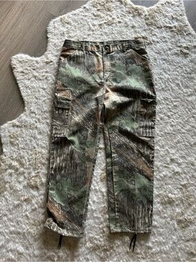 Vintage liberty Men's Cargo Pants Green Brown Camo